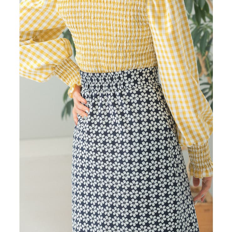 2024正規激安】 美品 liten シャーリングブラウス ギンガム
