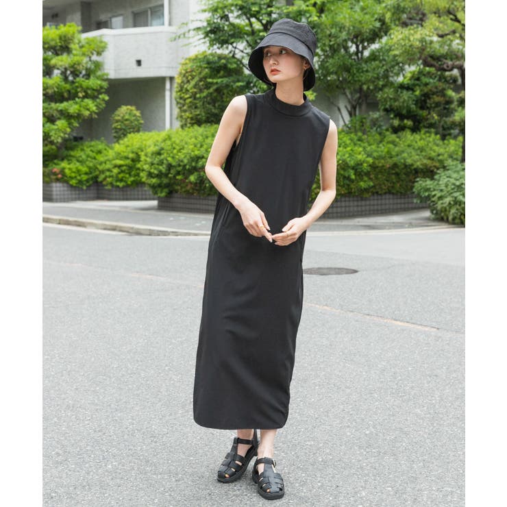 Uiscel 4WAYストレッチノースリーブテントワンピース[品番