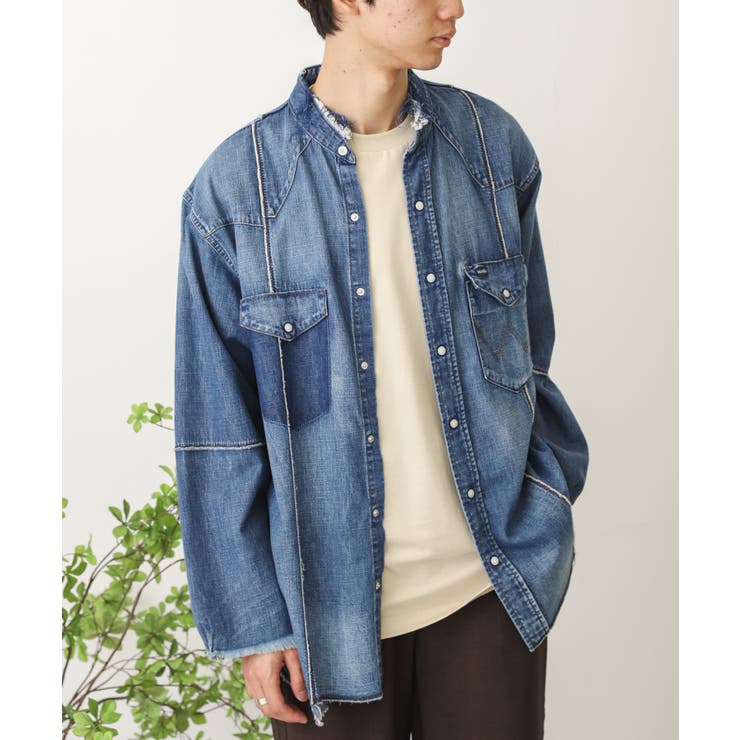 90s 日本製 Wrangler デニム ウエスタンシャツ L 濃紺 - メルカリ