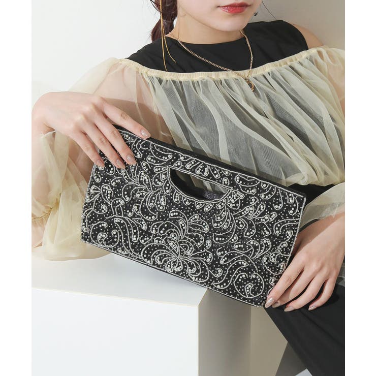 パール ビーズ刺繍 2WAY[品番：BECW0010368]｜kana（カナ）の