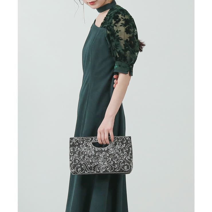 ZARA ビーズ刺繍パーティーバッグ チェーンバッグ（ZARA ビーズ