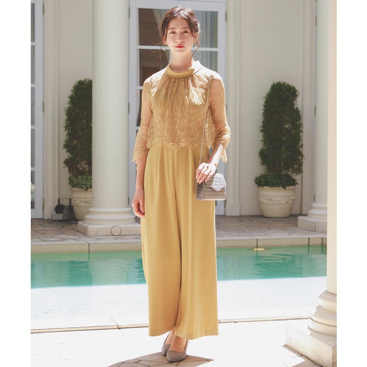 kana レーストップスハイネックオールインワン パンツドレス kana（カナ）の「レーストップス ハイネック オールインワン