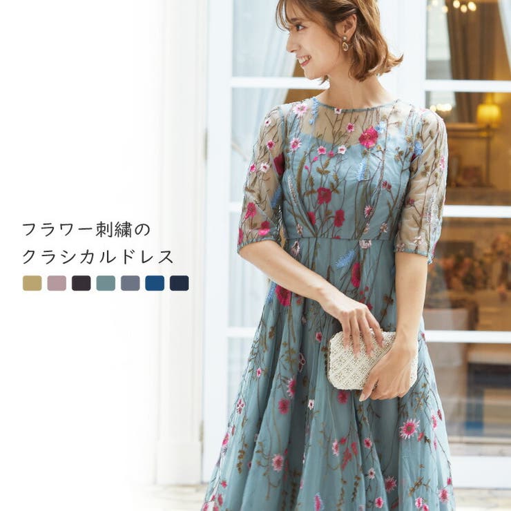 フラワー刺繍ドレス/kana