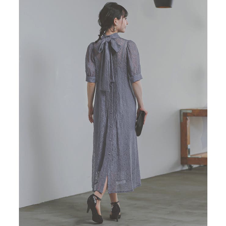 総レース バックリボン ドレス[品番：BECW0010025]｜kana（カナ