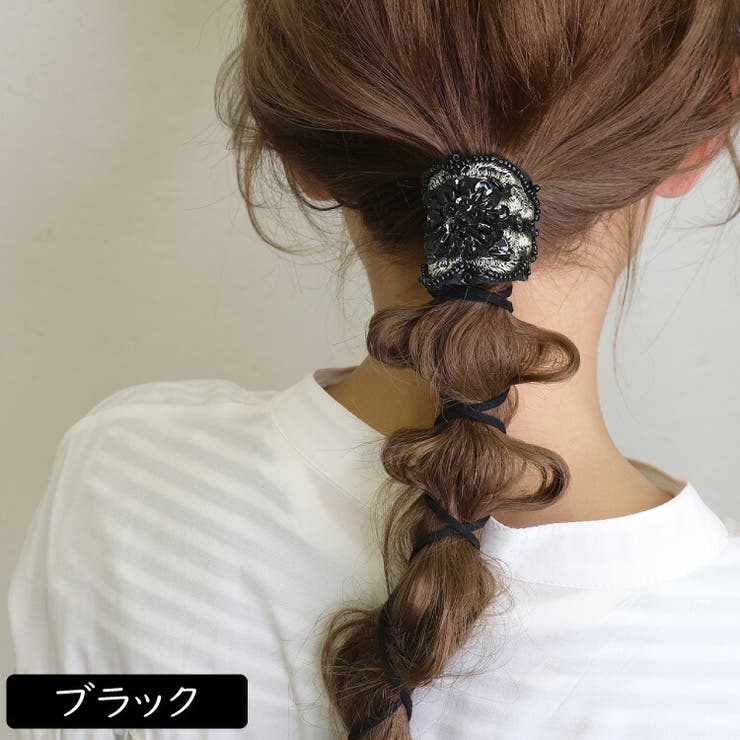 ビーズ刺繍 ポニーフック ヘアカフス[品番：BECW0009957]｜kana