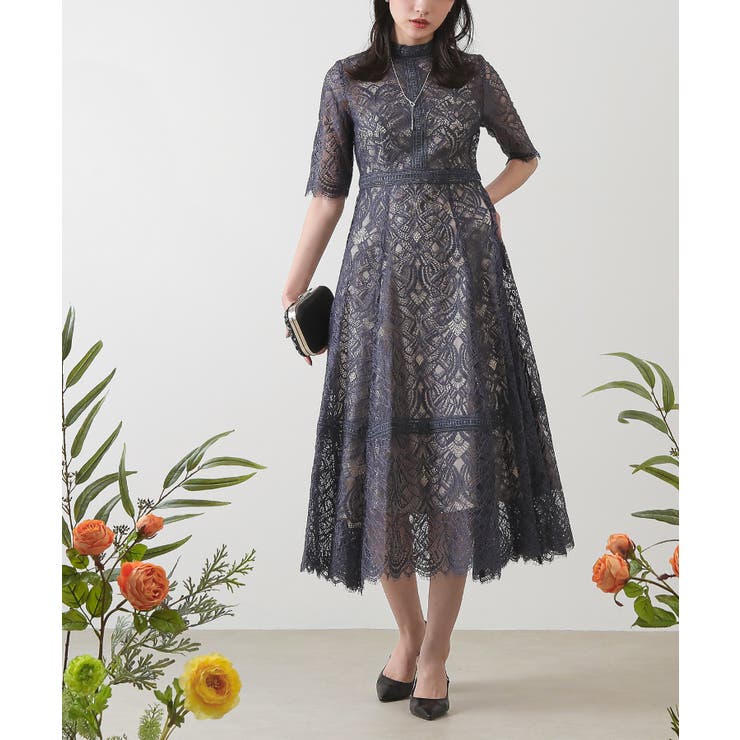 ラメ×レース ロング ワンピースドレス[品番：BECW0010049]｜kana（カナ）のレディースファッション通販｜SHOPLIST（ショップリスト）