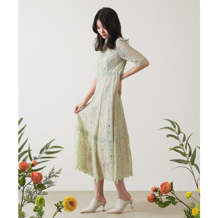 ラメ×レース ロング ワンピースドレス[品番：BECW0010049]｜kana（カナ）のレディースファッション通販｜SHOPLIST（ショップリスト）