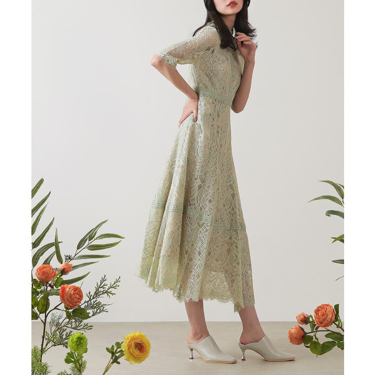 ラメ×レース ロング ワンピースドレス[品番：BECW0010049]｜kana（カナ）のレディースファッション通販｜SHOPLIST（ショップリスト）