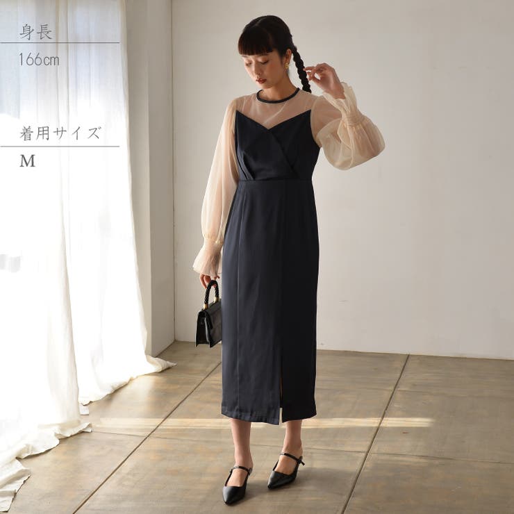 Kana（カナ）の「ビスチェ風バックデザインスリット ワンピース