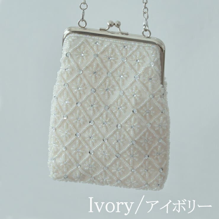 ビーズ刺繍がま口バッグ ビーズ刺繍バッグ がまぐち（ハンドバッグ）｜utatane（ウタタネ