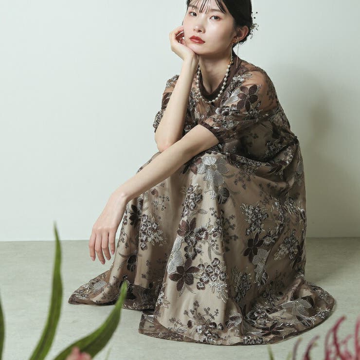 kana カナ サイドレースアップワンピース 結婚式 L 美品