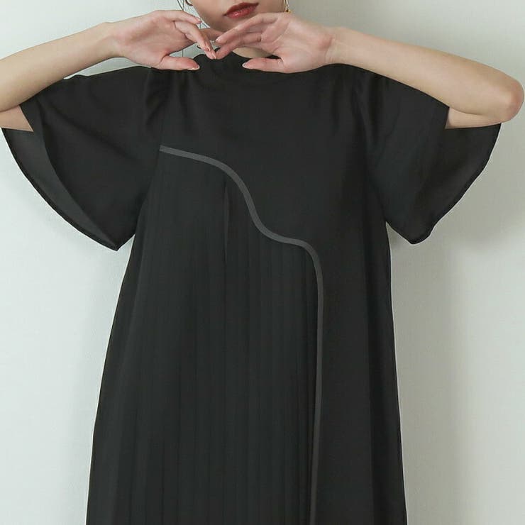 kana パーティードレス　ブラック　結婚式　お呼ばれ　オケージョン セール】幾何学柄 レース バックオープン ワンピース パーティー