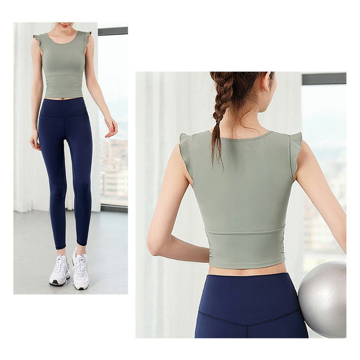 ヨガトップス カップ付き かわいい | VEROMAN FIT | 詳細画像9 
