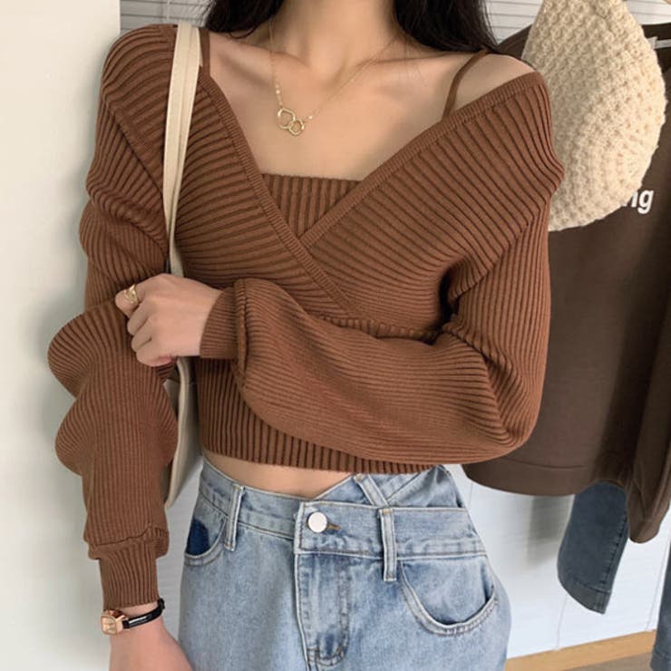 レイヤードニット オフショルダー プルオーバーニット | VICTORIA | 詳細画像13 