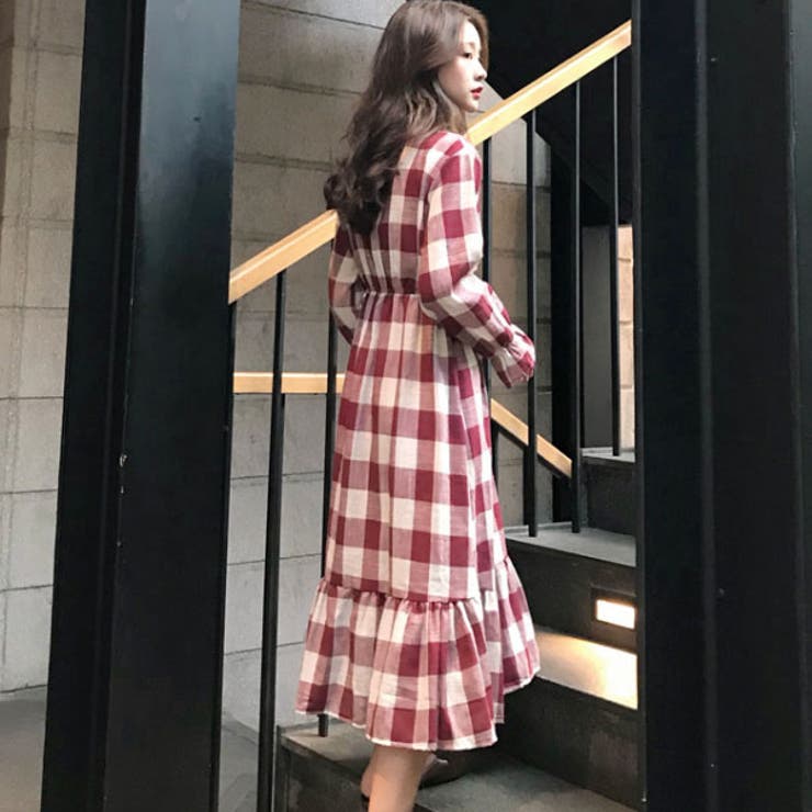 PRIVATE LABEL★ブロックチェックワンピース M-［medium］ブロックチェックワンピース Mia / ホワイト