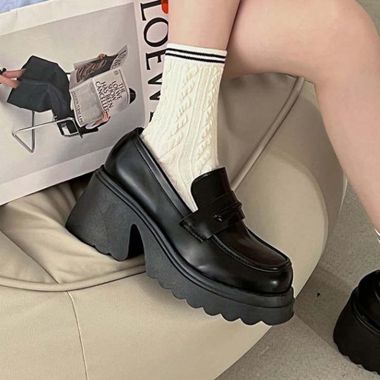 チャンキーヒールローファー +7 5cm[品番：VCTW0004085