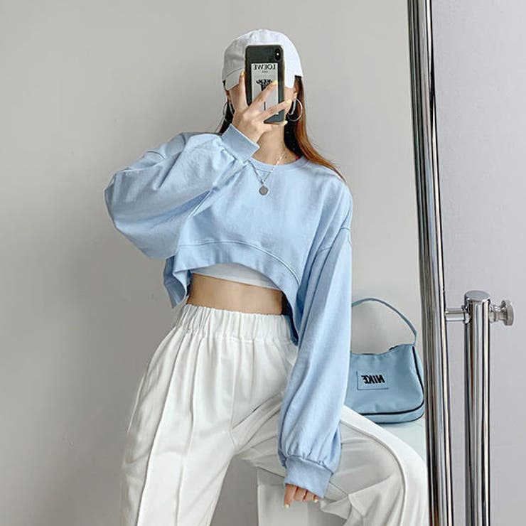 alo ライトブルー クロップドTシャツ Tシャツ(ライトブルー) – Shizuka Kudo official goods store