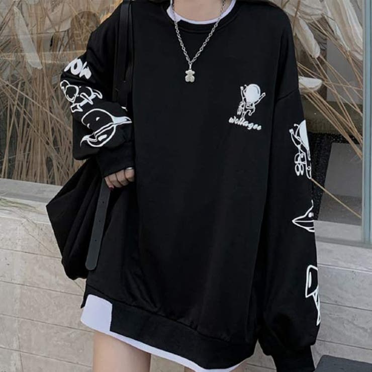 重ね着風 長袖 Tシャツ[品番：VCTW0003994]｜VICTORIA