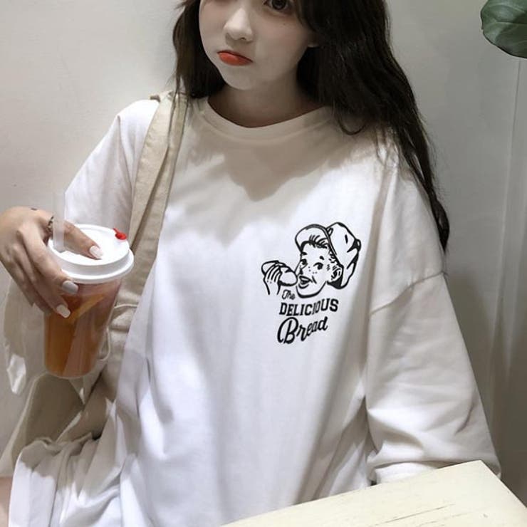 レディース　プリントTシャツ　韓国ファッション