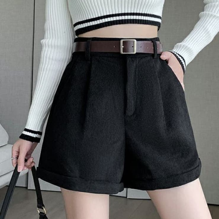 ショートパンツ レディース ベルト付き[品番:VCTW0004369 ショートパンツ レディース ベルト付き[品番:VCTW0004369