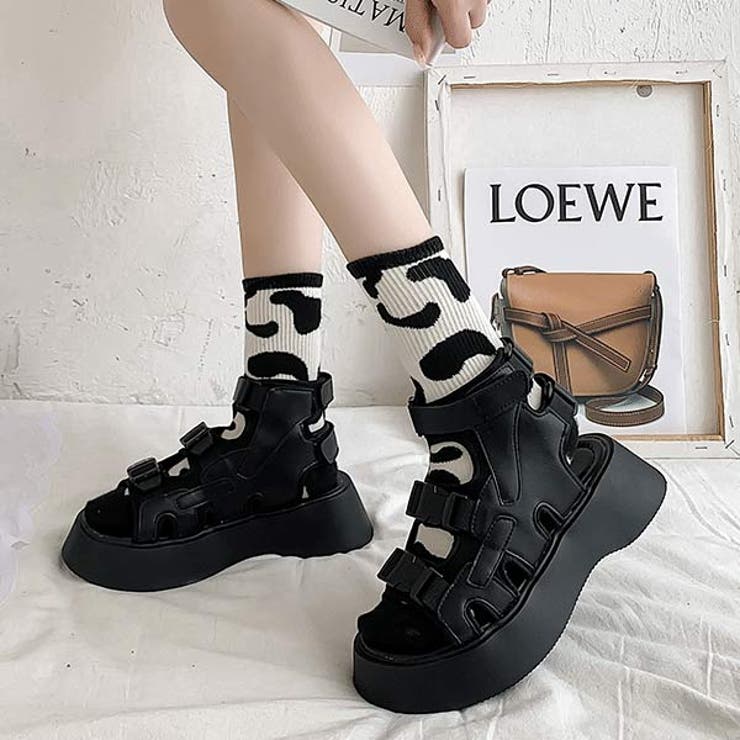 LOEWE オープントゥサンダルブーツ（厚底 サンダル レディース[品番 