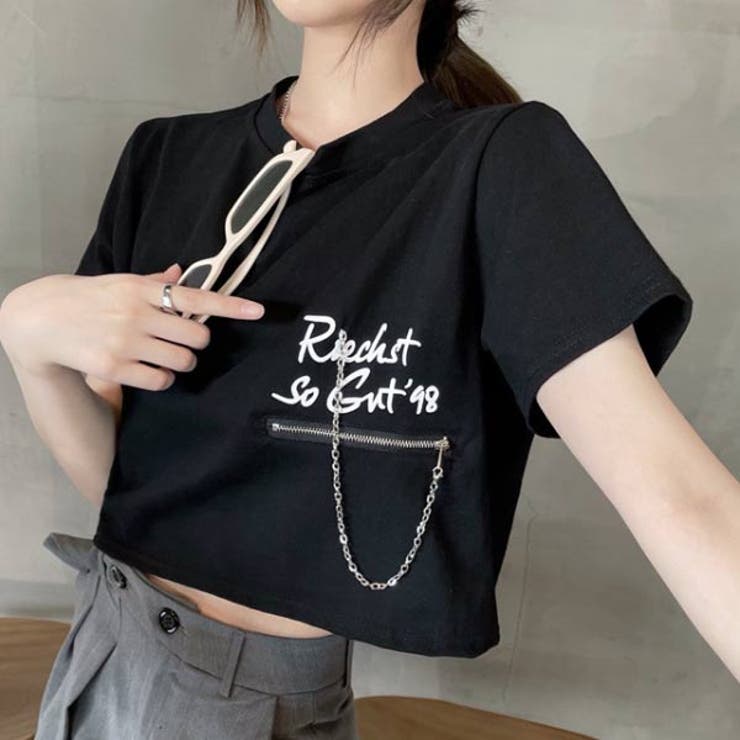 VIVETTA 売れ筋商品|||ヴィヴェッタ Tシャツ トップス レディース Tops Black クロップドTシャツ レディース Tシャツ[品番：VCTW0004315