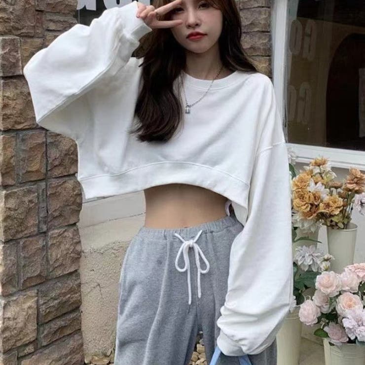 ロンT クロップドTシャツ レディース[品番：VCTW0004361]｜VICTORIA