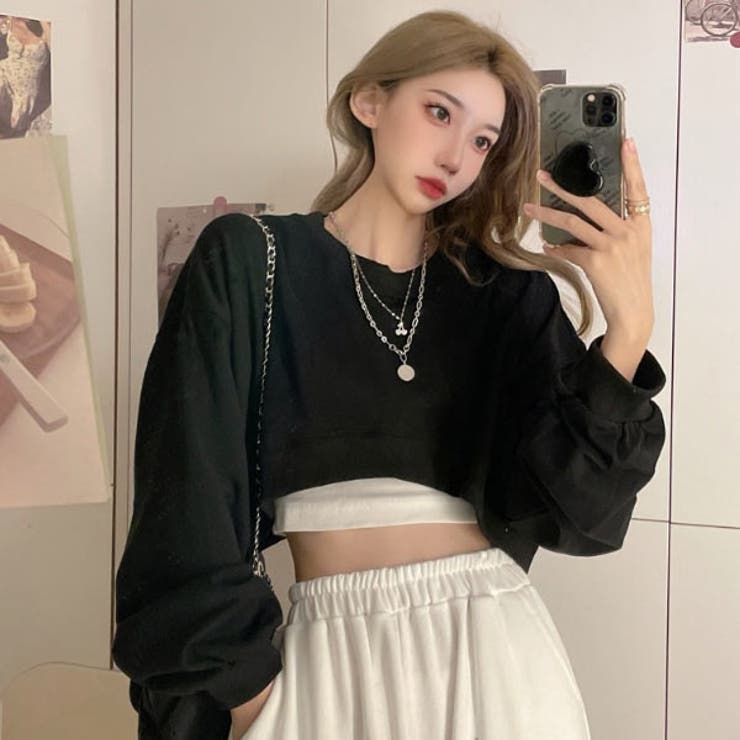 ロンT クロップドTシャツ レディース[品番：VCTW0004361]｜VICTORIA