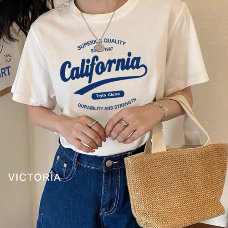 韓国ファッション ロゴプリントTシャツ Y2Kファッション | VICTORIA | 詳細画像2 
