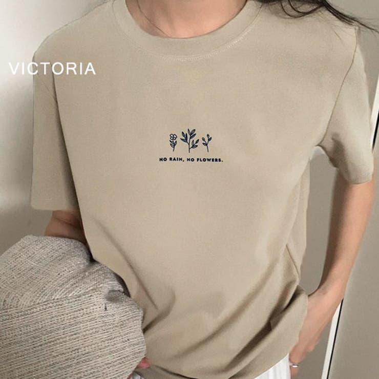 ミニロゴプリントTシャツ 体型カバーTシャツ ロゴプリント | VICTORIA | 詳細画像9 