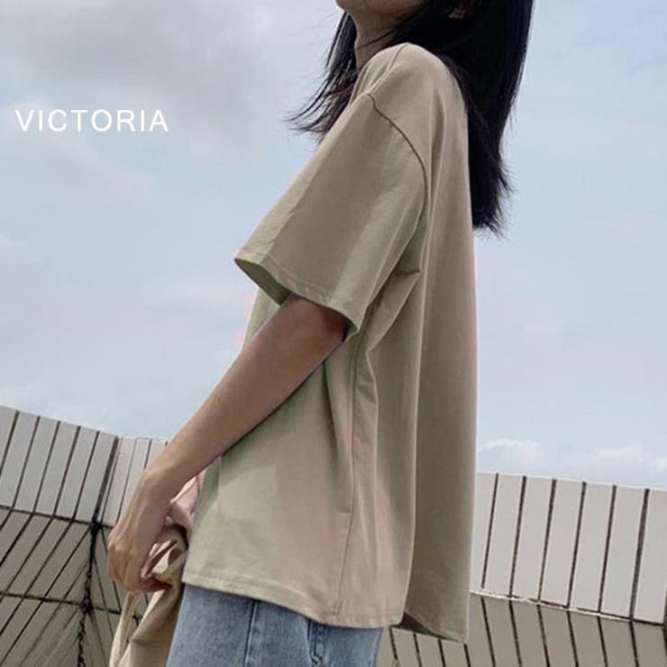 ミニロゴプリントTシャツ 体型カバーTシャツ ロゴプリント | VICTORIA | 詳細画像10 