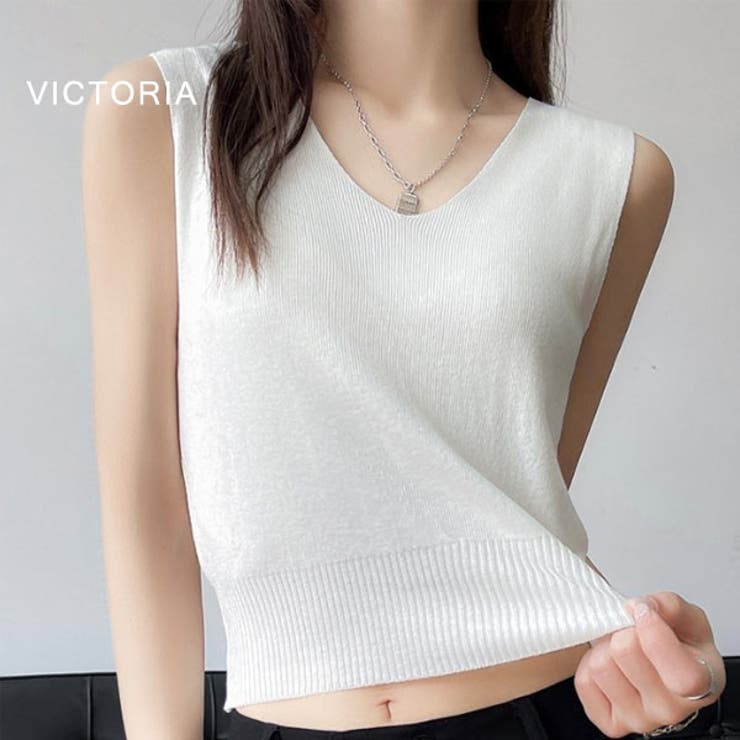 Vネック サマーニット ノースリーブ | VICTORIA | 詳細画像9 