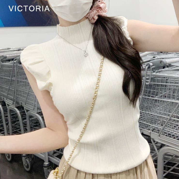 リブニット トップス フリル | VICTORIA | 詳細画像4 