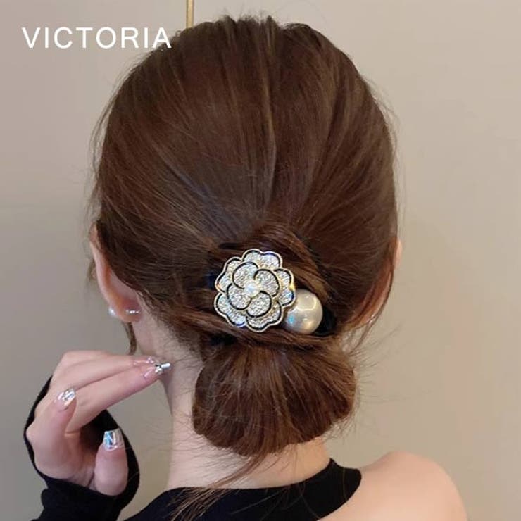 WHT | ヘアゴム フラワー シュシュ | VICTORIA