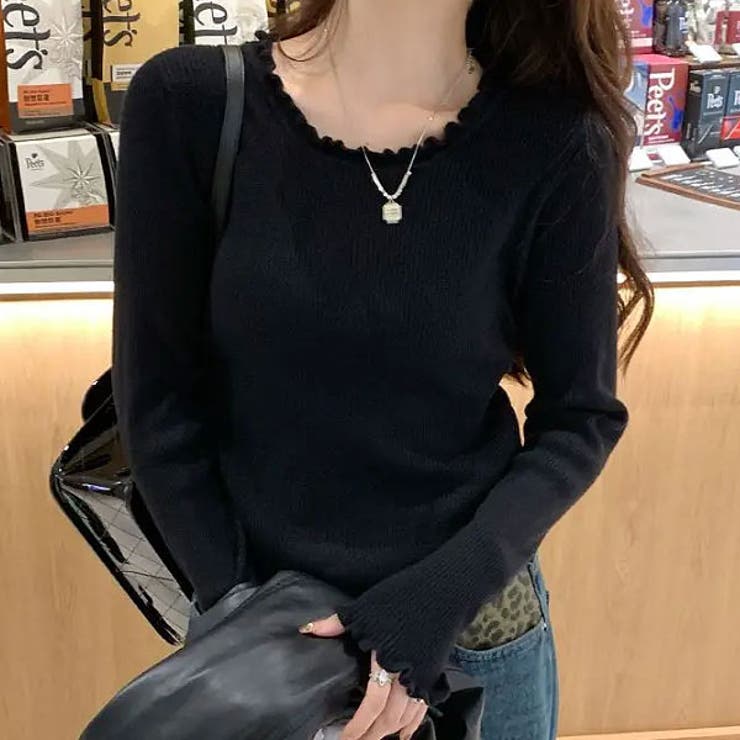 BLK | リブニット トップス レディース | VICTORIA