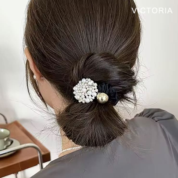 BLK | ヘアゴム パール ビジュー | VICTORIA