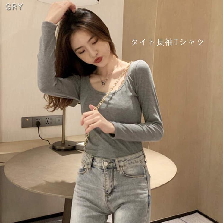 GRY | 韓国風ショート丈ロンT レディース クロップド丈 | VICTORIA