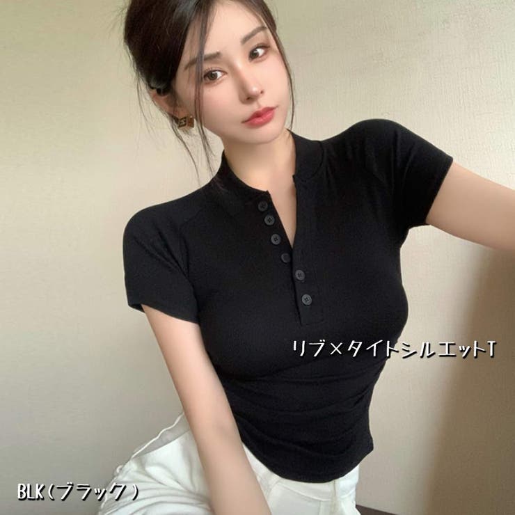 BLK | リブ Tシャツ 半袖 | VICTORIA