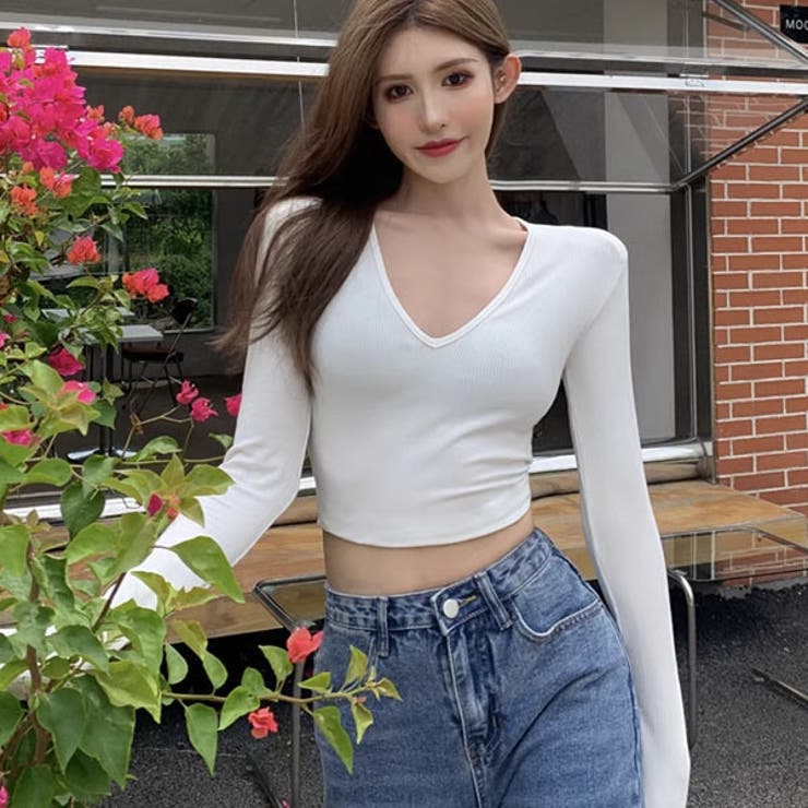 ロンT クロップドTシャツ レディース[品番：VCTW0004255]｜VICTORIA