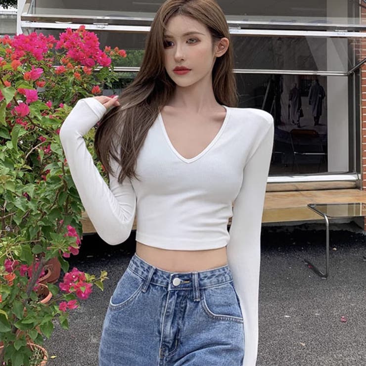 ロンT クロップドTシャツ レディース[品番：VCTW0004255]｜VICTORIA