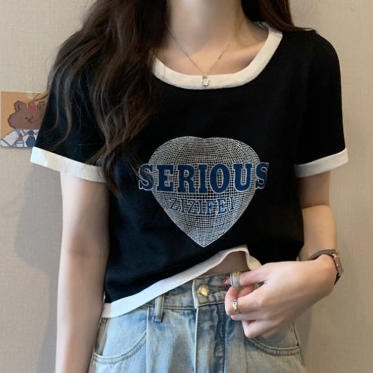 VIVETTA 売れ筋商品|||ヴィヴェッタ Tシャツ トップス レディース Tops Black クロップドTシャツ レディース Tシャツ[品番：VCTW0004292
