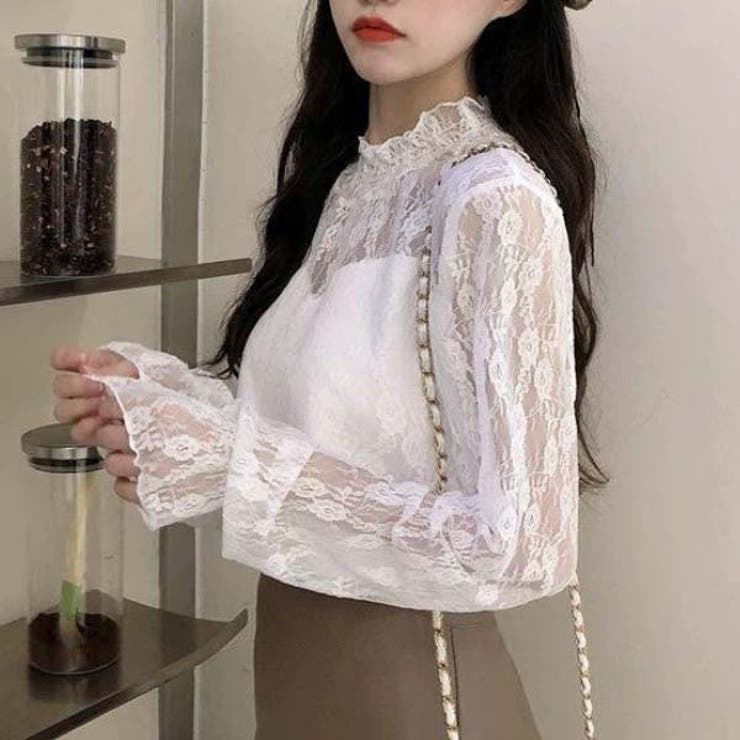 予約販売 韓国ファッション レース トップス[品番：VCTW0004158 トップス