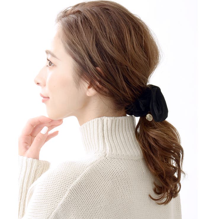 ヴァンテーヌのビッグブラックリボンシュシュ/ヘアアクセサリー/秋冬 Ｈ-204 | VINGTAINE | 詳細画像4 