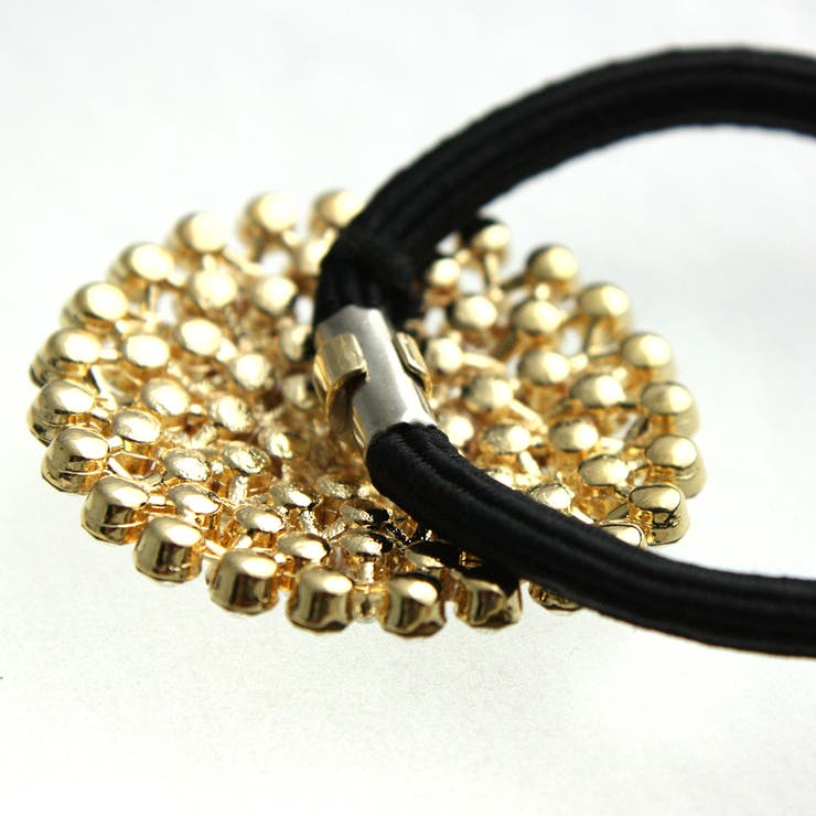 ビジューラウンドヘアゴム ヘアカフ ゴールド | VINGTAINE | 詳細画像5 