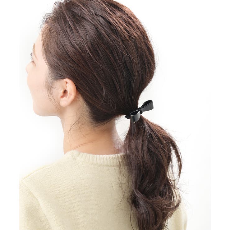 べっ甲風シンプルリボンヘアゴム マーブル ヘアアクセサリーH | VINGTAINE | 詳細画像4 