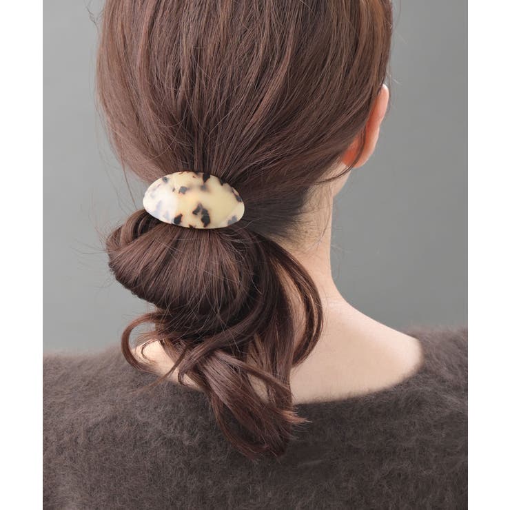 べっ甲風オーバルデザインヘアゴム ヘアカフ マーブル | VINGTAINE | 詳細画像2 