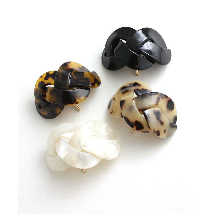 べっ甲風編み込みデザインヘアゴム ヘアカフ マーブル | VINGTAINE | 詳細画像15 