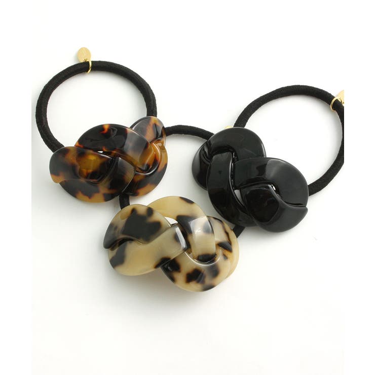 べっ甲風編み込みデザインヘアゴム ヘアカフ マーブル | VINGTAINE | 詳細画像16 