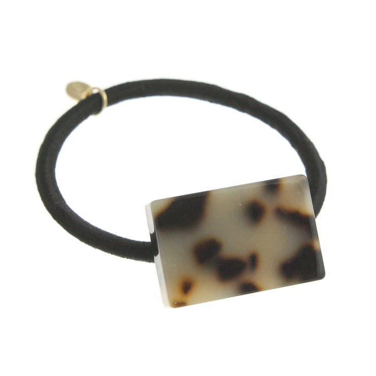 ベージュ | べっ甲風スクエアヘアゴム シンプル 四角 | VINGTAINE