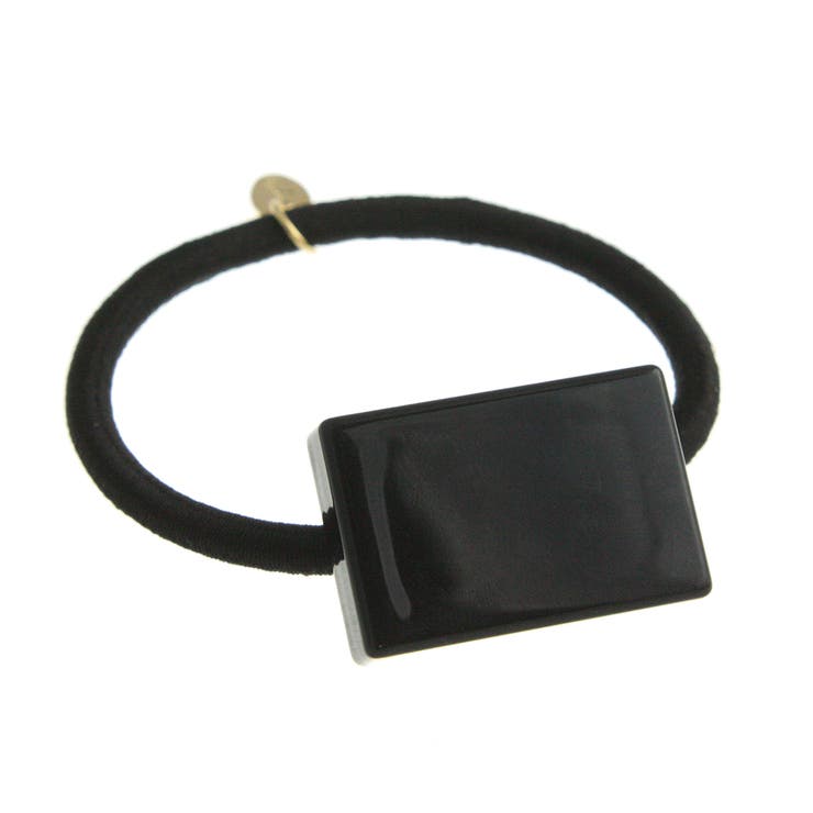 ブラック | べっ甲風スクエアヘアゴム シンプル 四角 | VINGTAINE